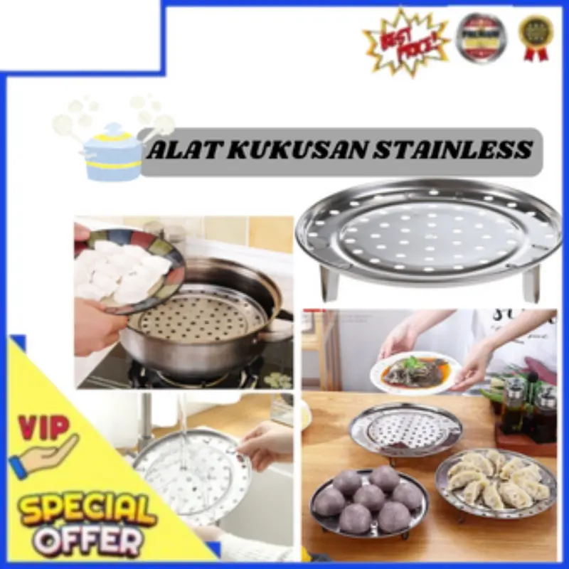 Alas Kukusan Stainless Anti Lengket / Alas Panci Kukus Steamer Rack Stainless / Kukusan Serbaguna Kitchenware 0