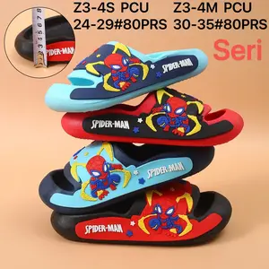 SANDAL SLOP ANAK IMPORT LAKI LAKI KARAKTER SPIDERMAN BATMAN ULTRAMAN KIDS Karet