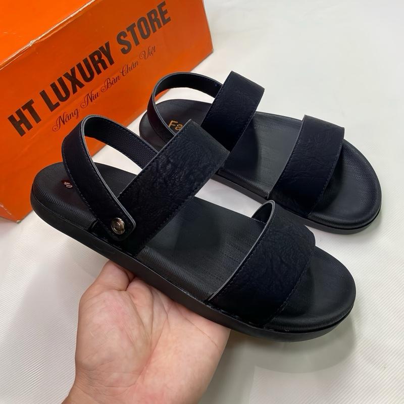 [ Dép Khâu Quai ] Dép da nam quai hậu đế cao su khâu quai chắc chắn