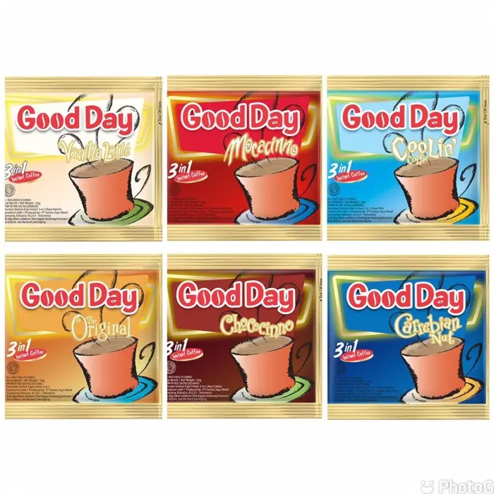 Good Day ( PAKET 2 RENTENG / 20 pcs ) MIX RASA ( Mocacino, Vanilla Latte, Coolin, Carebian Nut, Chococino)