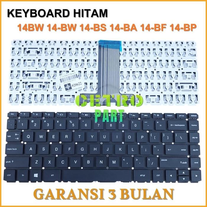 Gambar KEYBOARD COMPATIBLE FOR 14-BS 14-BW TPN Q186 Q187 240 G6 BLACK NON FRAME - CETRO dari Cetro Part Kota Administrasi Jakarta Pusat Tokopedia