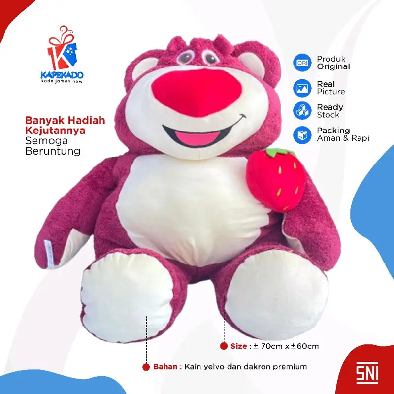 Boneka Lotso Bear Strawberry Ukuran Jumbo Gemoy Toys Dolls 0