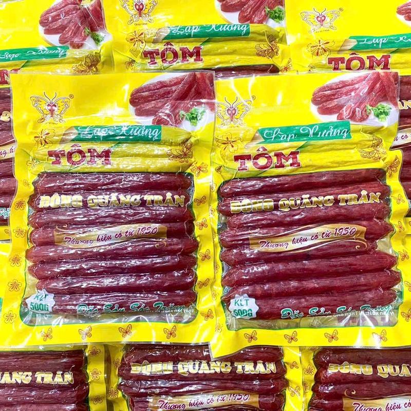Lạp Xưởng TÔM 2Kg { 4Túi ĐÔNG QUÃNG TRÂN} Đặc Sản Sóc Trăng Food 4