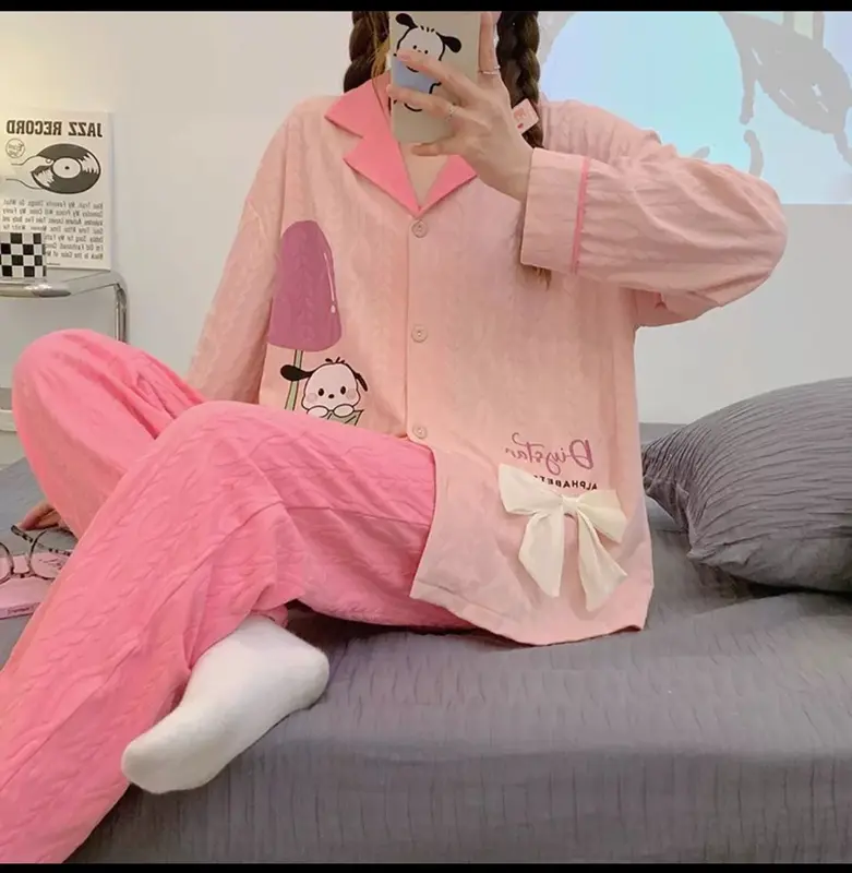 Baju tidur wanita lengan panjang celana panjang/ piyama wanita kekinian /piyama terpopuler Kaos 3