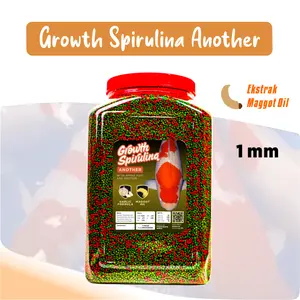 Ikanesia - Pakan Pelet Koi Growth Spirullina Another [TOPLES MEGA SIZE & REFILL 1KG] Maggot Oil dan Bawang Putih