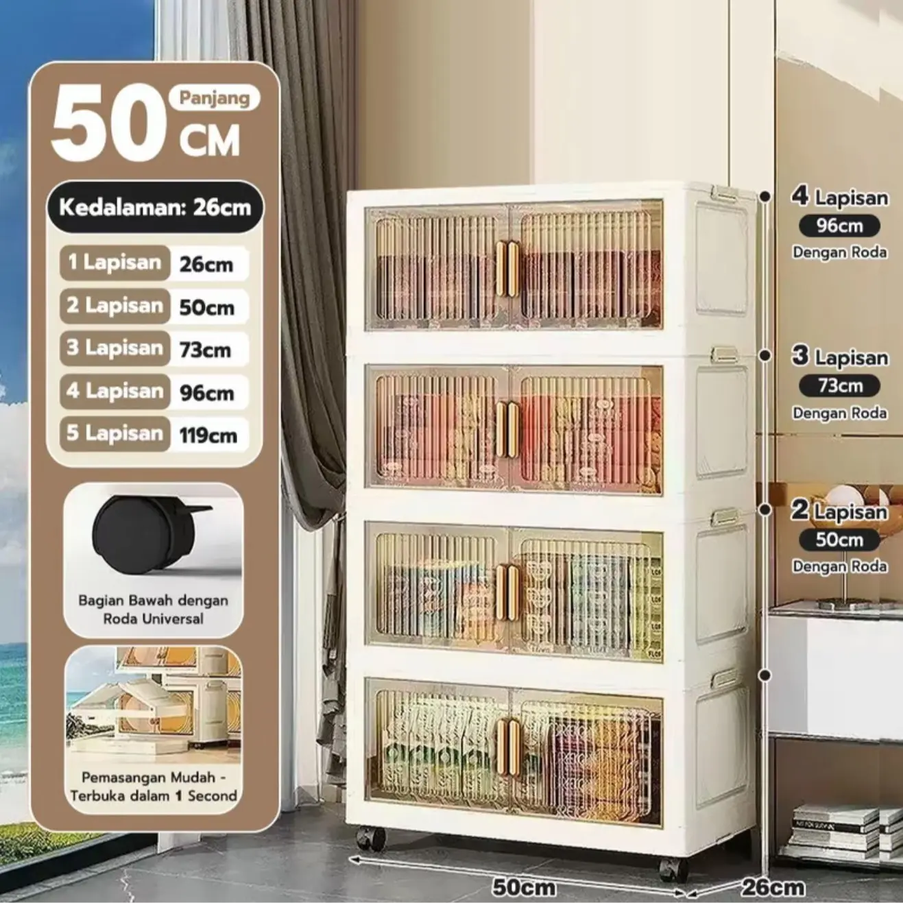 【transparan】50cm-4 Lapisan