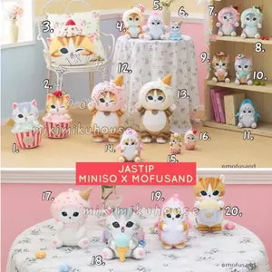 MINISO x MOFUSAND PLUSH DOLL BIG MEDIUM BONEKA MOFUSHARK HIU HEAD CUSHION MOFUSAND STANDING DOLL FIGURE KEYRING KEYCHAIN ORIGINAL OFFICIAL MINISO MOFUSAND MERCHANDISE ICECREAM CAT NEKO READY STOCK PLUSHIE BAG CHARM KEY RING KEY CHAIN BLIND BOX MOFU SHARK