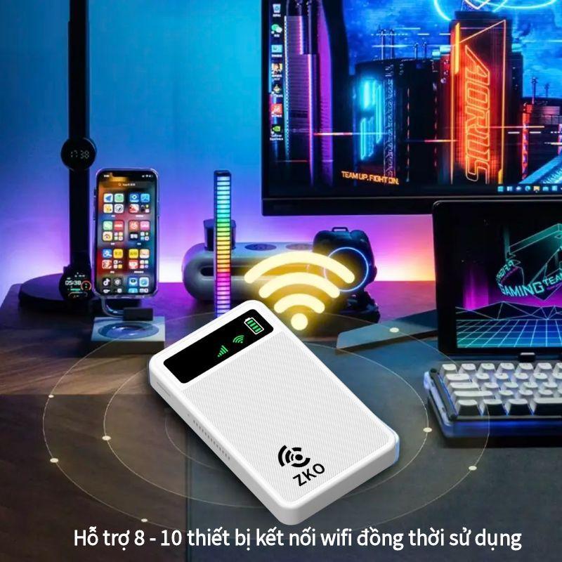  Bộ Phát Wifi Di Động không cần sim không cần cài dặt 8000mAh Kiêm Sạc Dự Phòng Tốc Độ Cao Hỗ Trợ 300Mbps & 4G 5G Kết Nối 8-10 Thiết Bị Dễ Dàng Sử Dụng ,sử dụng toàn quốc 