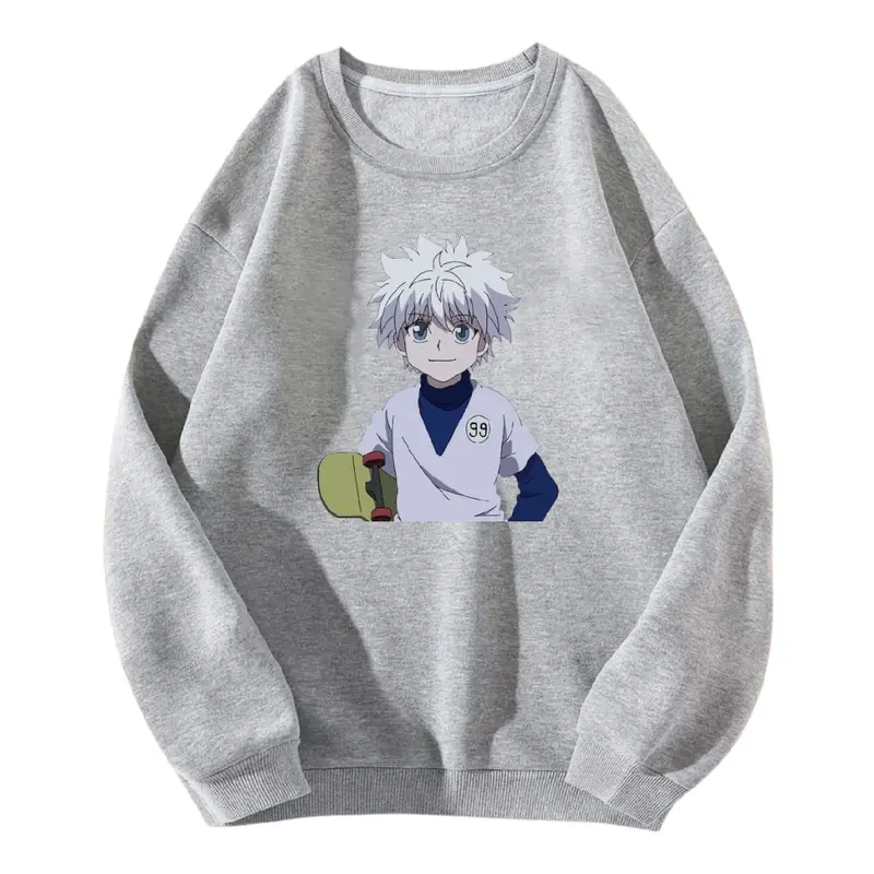 Sweater Basic kilua sketbor Crewneck Fleece Anak Usia 5-15 Tahun untuk Cewe dan Cowok - Fashion 4