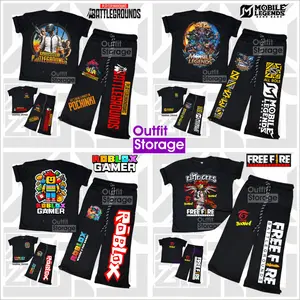 Stelan Anak Gamig Gamer Sejati MOBILE LEGEND FREE FIRE ROBLOX PUBG Celana Panjang Kaos Distro Keren Fashion Anak Gaming 3-15 tahun Desain Keren Fleksibel untuk Aktivitas Sehari-hari