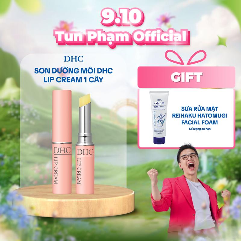 [TUN PHẠM x DHC] Son Dưỡng Môi DHC Nhật Bản Chính Hãng Lip Cream 1,5g - Hỗ trợ dưỡng ẩm làm mền môi dành cho Nữ và Nam