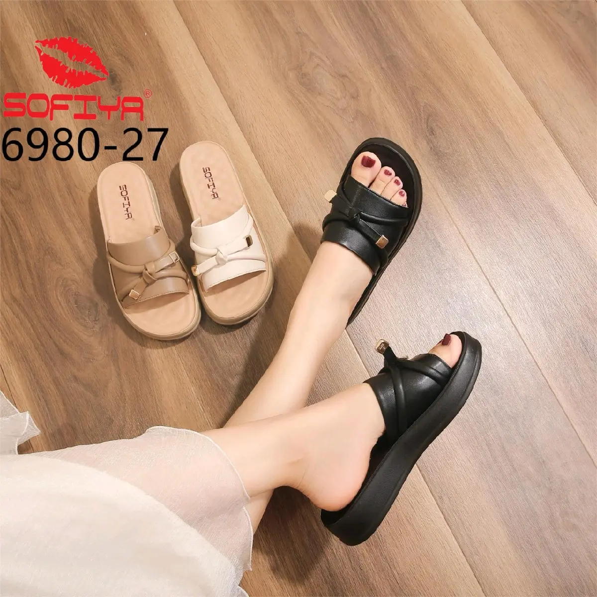 6980-27 sandal nyaman import wanita sofiya kekinian
