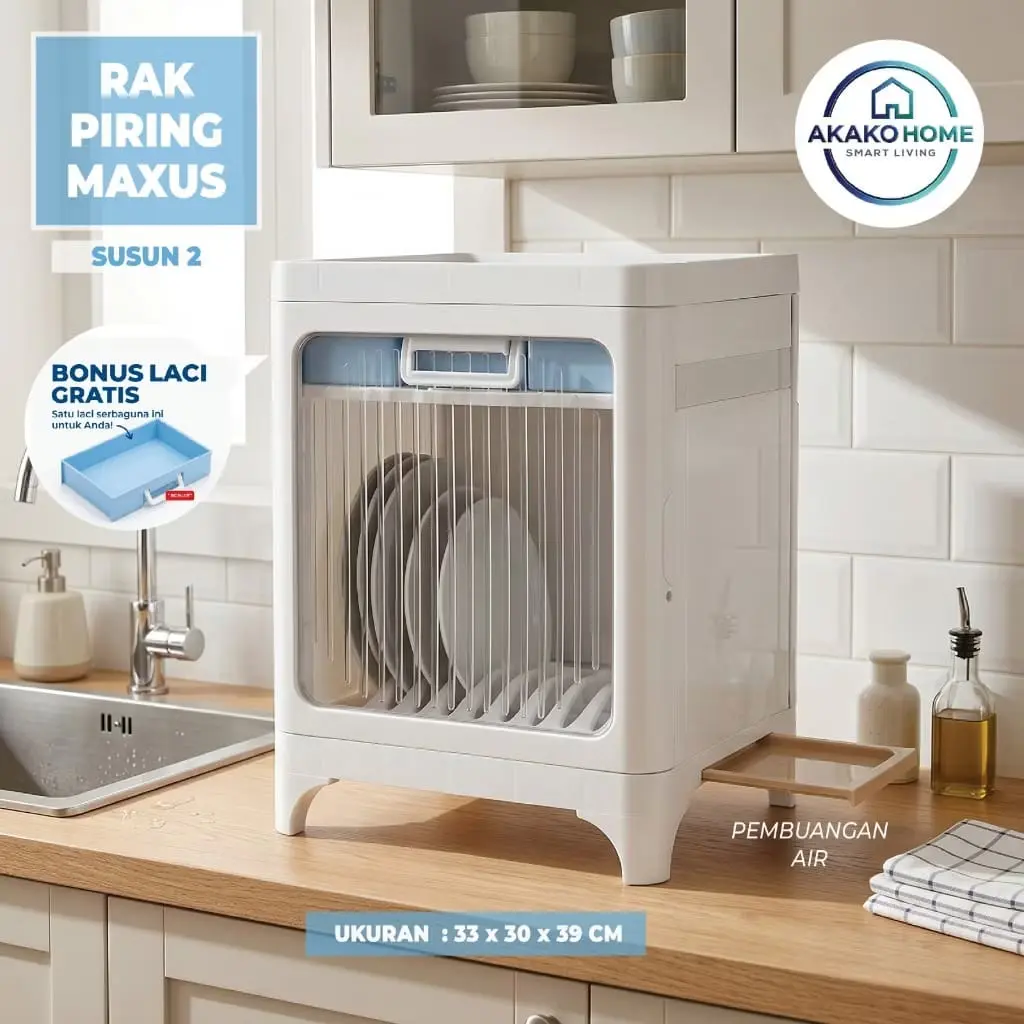 AKAKO-LEMARI RAK PIRING MAXUS FODD GRADE-ELEGAN DAN MINIMALIS