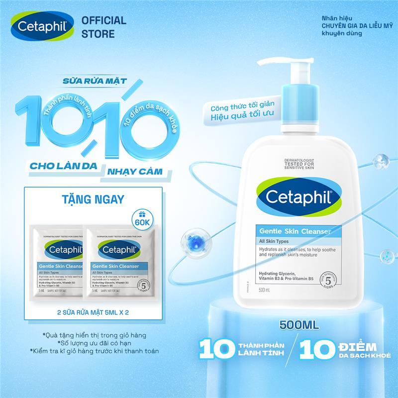 Sữa rửa mặt dịu lành cho da nhạy cảm CETAPHIL GENTLE SKIN CLEANSER 500ML