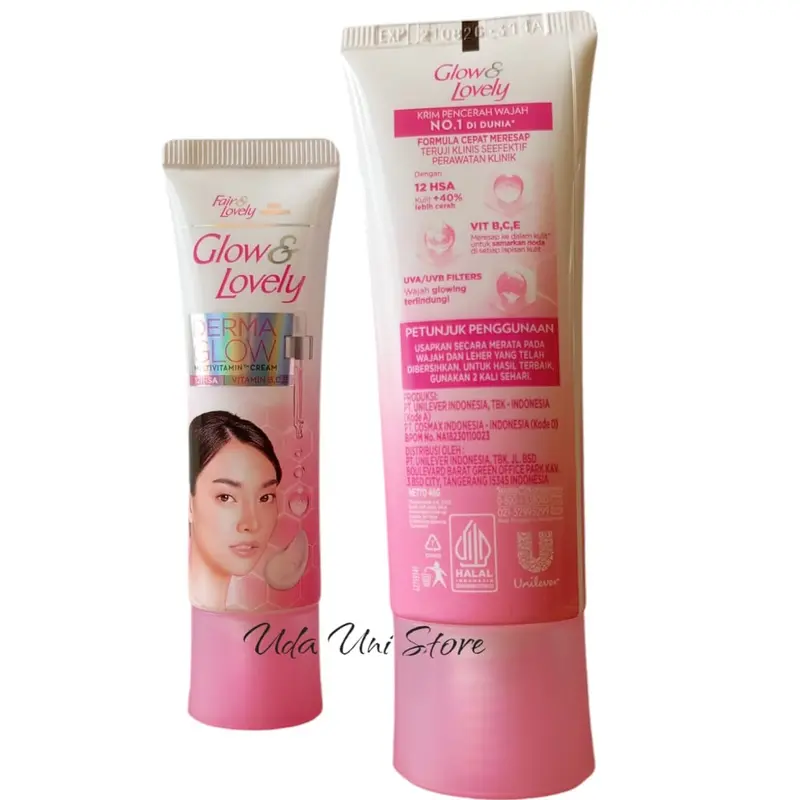 Cream Glow & Lovely 46gr & 23gr Multivitamin Derma Glow Cream Pencerah Wajah 5