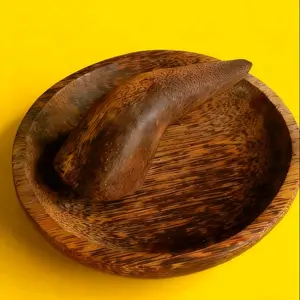 Cobek kayu aren ukuran 20cm Talenan Ulekan