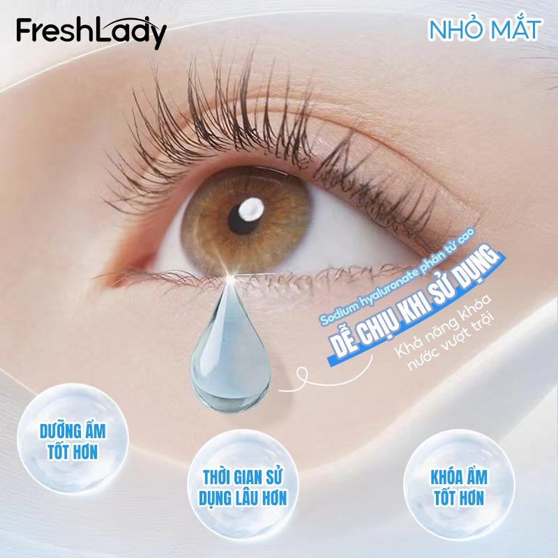 Combo nước ngâm lens 60ml và nước nhỏ mắt 10 ml Nhỏ mắt giữ ẩm cho lens 10ml Freshlady chuyên dụng cho kính áp tròng