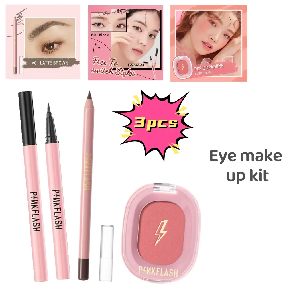 Bộ trang điểm mắt PINKFLASH, 3 miếng, pencil+eyeliner+blush lông mày