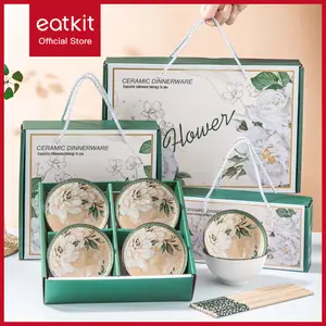 Eatkit Mangkok Set Hampers Keramik Estetik Souvenir Gift Bowl 2 Pcs Premium Japaness Style Hadiah