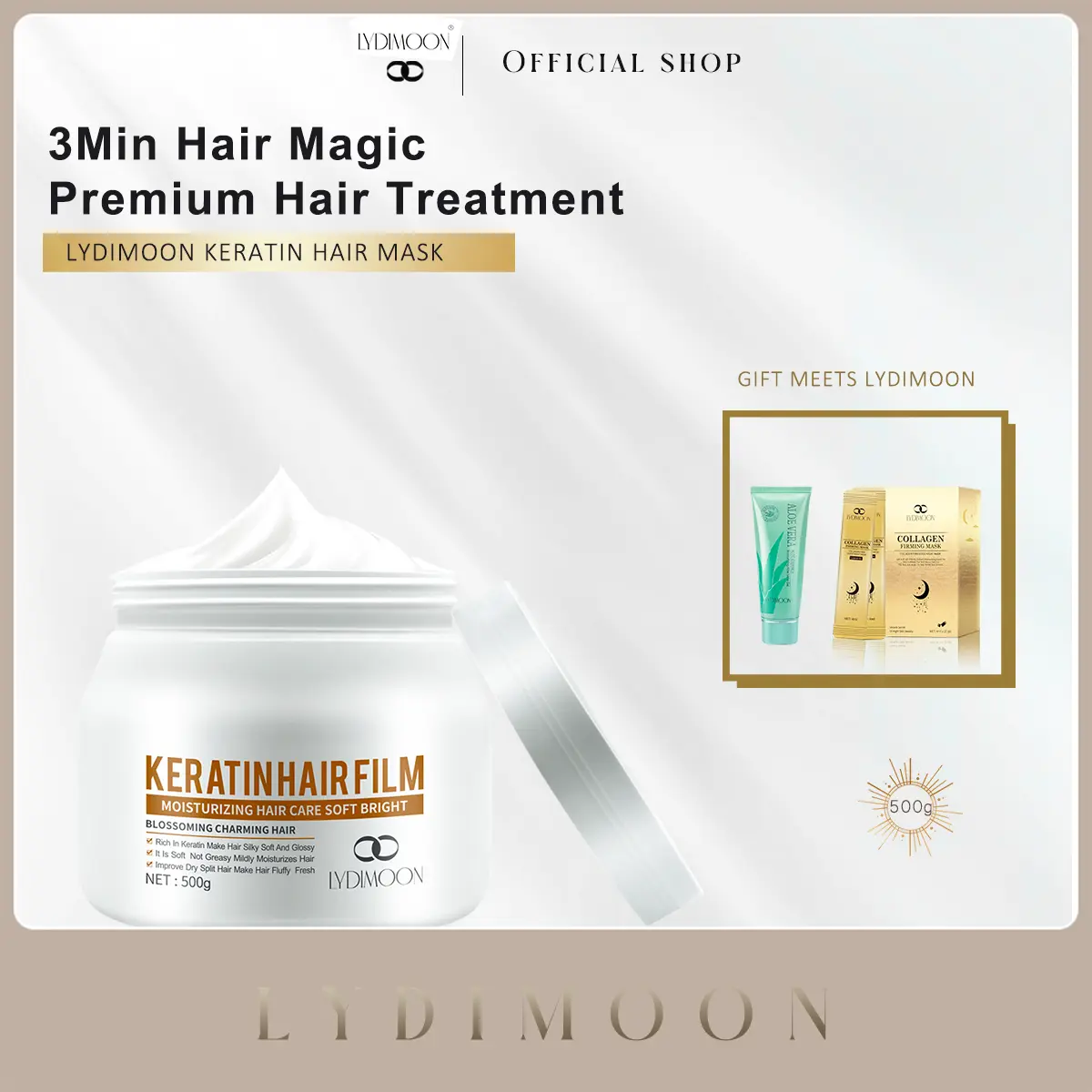 [SG Seller]LYDIMOON Keratin Hair Mask 500g - Repair and Nourish Damaged Hair for Silky and Soft Results -- Conditioner Haircare Hydrating Haircare Comfort Moisturize Shampoo Cleansing Cleanser Moisturizer Moisture Hydrate shampoo