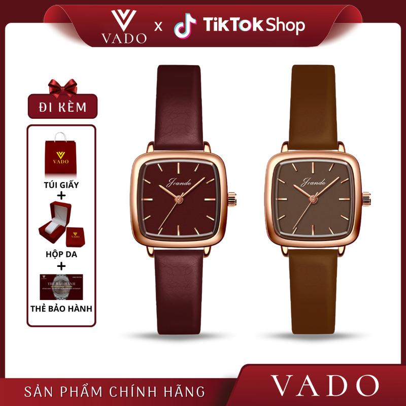 [LIVE] Đồng hồ nữ nhỏ xinh mặt tròn dây da, phong cách cổ điển - DHJ7209 JRANDE