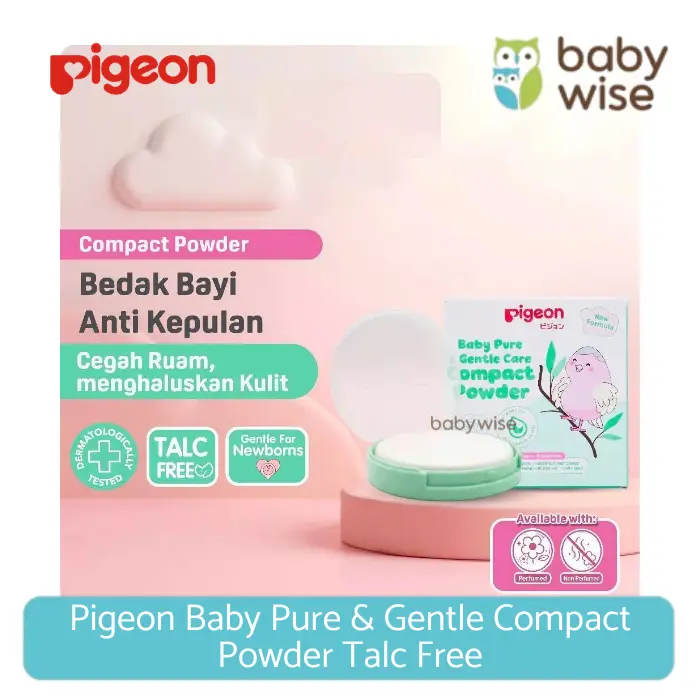 Pigeon Baby Pure & Gentle Compact Powder Talc Free 35gr - Bedak Padat Bayi