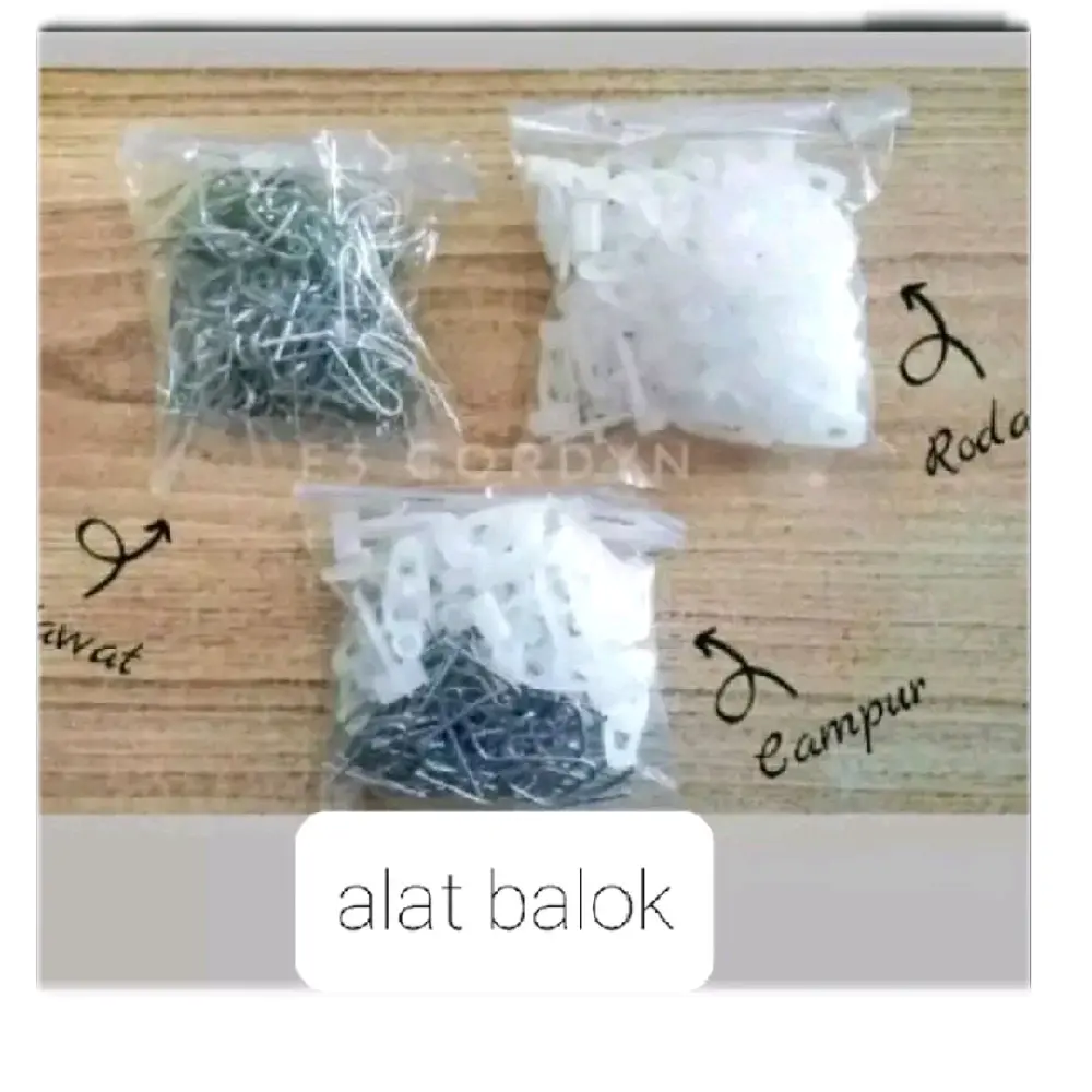 Alat Balok Aksesoris Rell Gorden Roda dan Kawat Serelek Gorden - alat balok untuk mengaitkan gorden vitras atau plisket