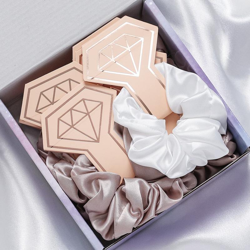 Product Introduction of 7 Pieces Bridal Bridal Gift With Solid Color Satin Hair Band Set Gift Box 10