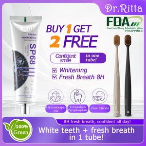 [BUY 1 GET 2 FREE] Dr.Ritta SP68 Whitening Toothpaste 100g - Dual-Effect Whitening, Remove Plaque & Bad Breath [COD]