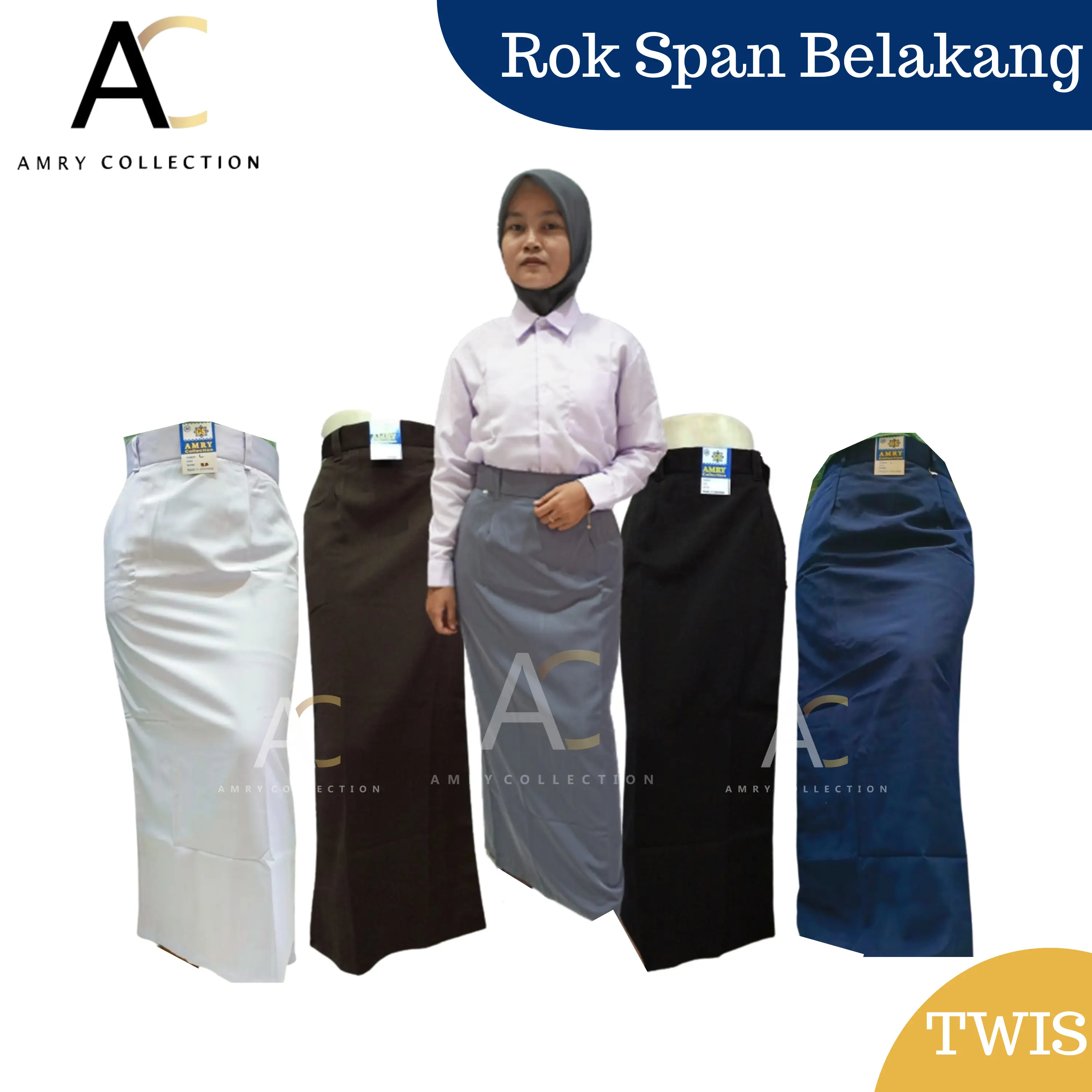 rok span S-M-L-XL-XXL/rok panjang wanita /rok maxi span rempel belakang Hitam Putih Coklat Abu-abu Dewasa Fit Seragam Sekolah