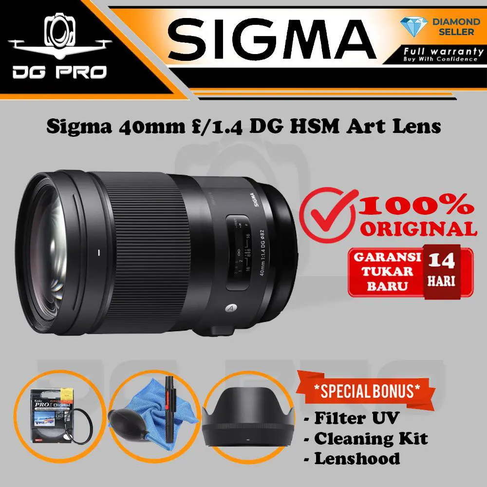 Sigma 40mm f1.4 DG HSM Art Lens Compatible for Sony E Mount Original