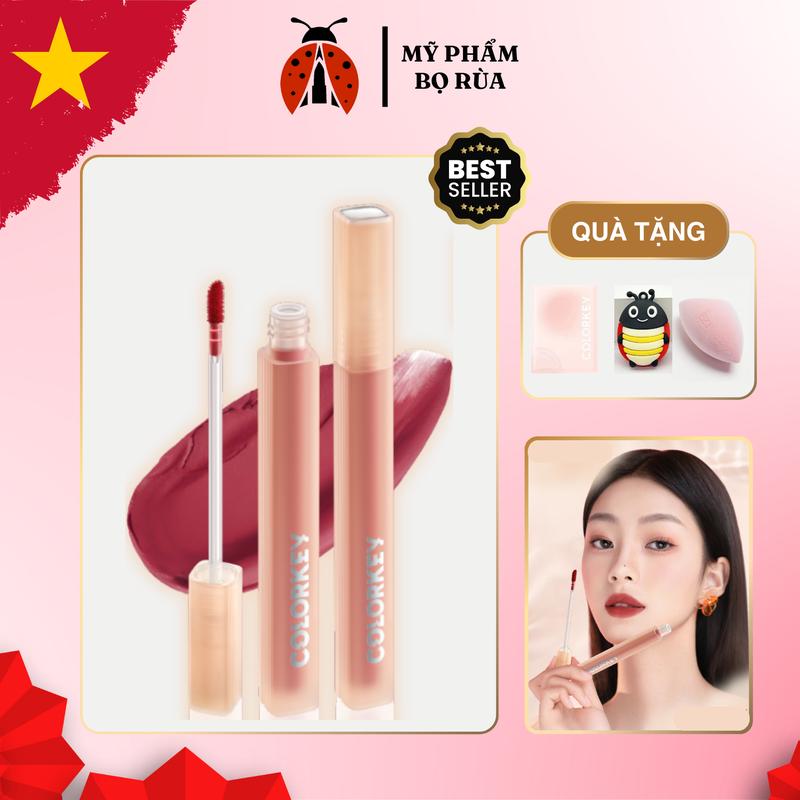 Son Lì COLORKEY Watery Tint Bền Màu Lâu Trôi Không Dính Cốc Siêu Mịn Môi Không thấm nước Màu tự nhiên 1,8g colorkeyr300 Cosmetic Nữ