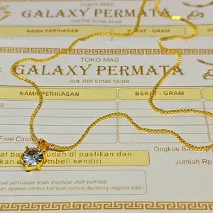 Kalung Itali Liontin mata satu mewah ukura 45cm bahan berlapis emas muda free surat dari toko Perhiasan Wanita
