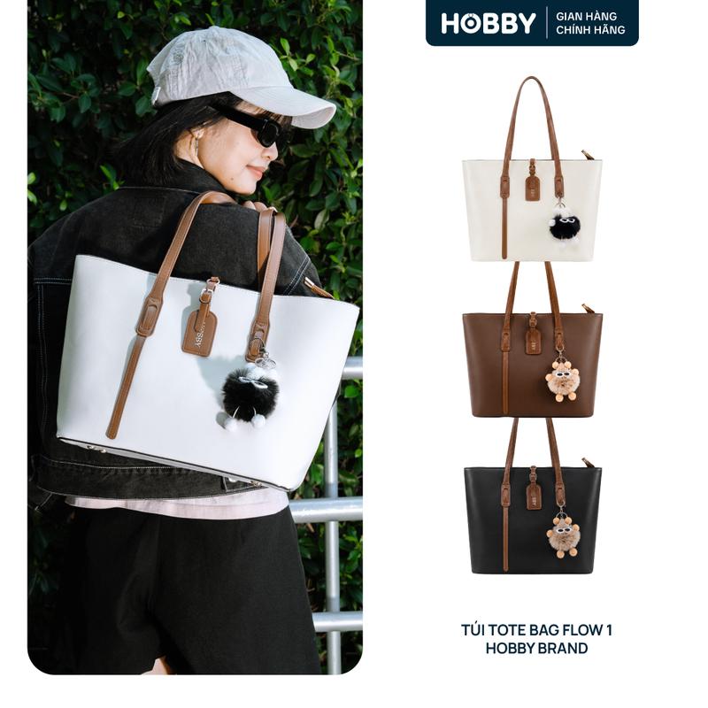 [TẶNG KÈM CHARM ] - Hobby Brand - Túi Tote Bag Flow 1  Da Pu Túi xách nữ, túi đeo vai, túi đeo chéo, vừa laptop 15 inh [889]