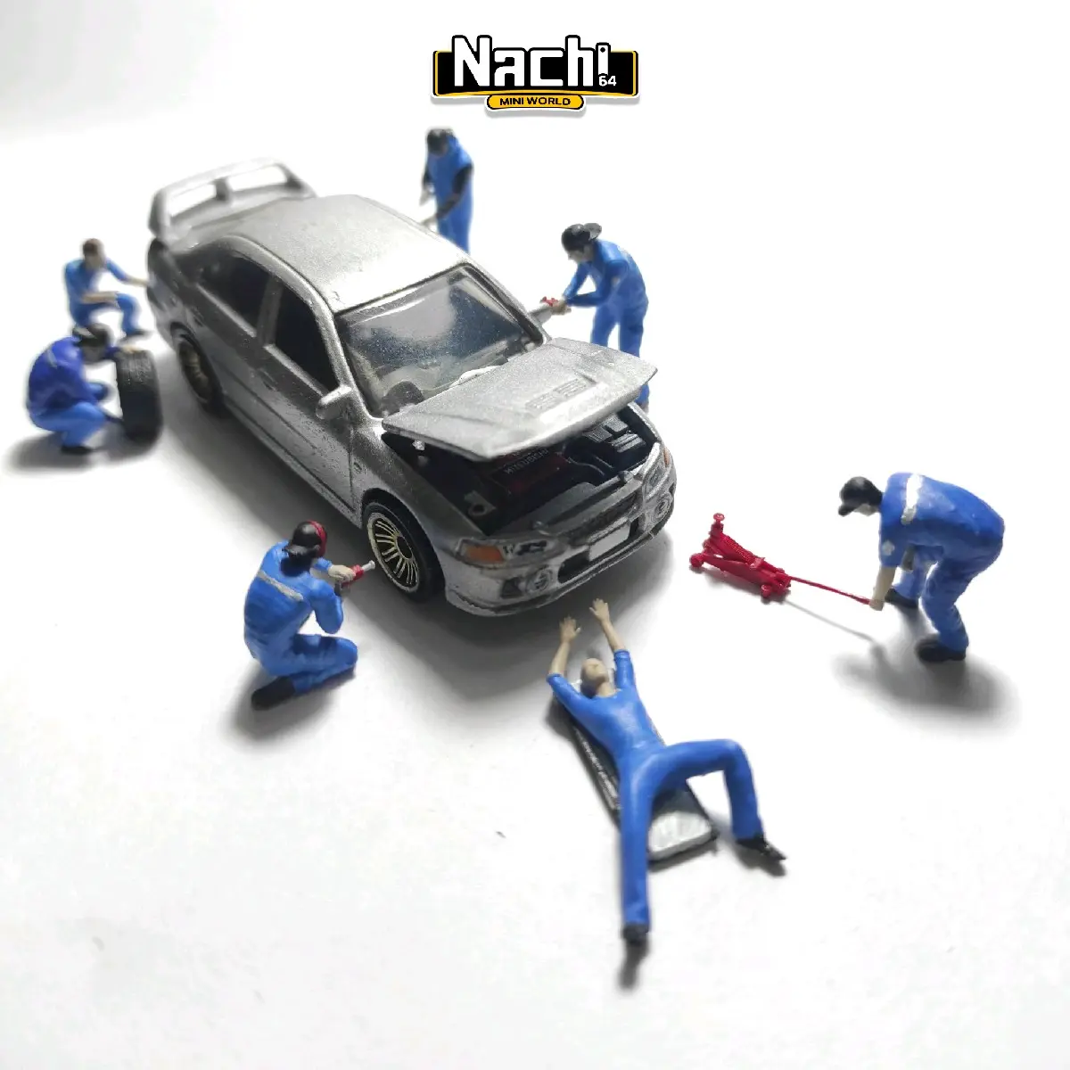 Nachi64 - Figure Premium skala 1/64 (Seri Bengkel Mekanik Part 1) untuk Diorama, Arsitekture, Koleksi, Diecast Hotwheels, MiniGT, Matchbox in