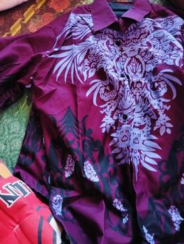 Product Review of Abimana burgundi kemeja batik pria slimfit lapis furing full body terbaru from W**a M**e 0