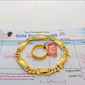 Terlaris Gelang Tangan Emas Wanita Motif Plat Padi Free Cincin Polos Gelang Tangan Wanita Lagi Tren Free Surat