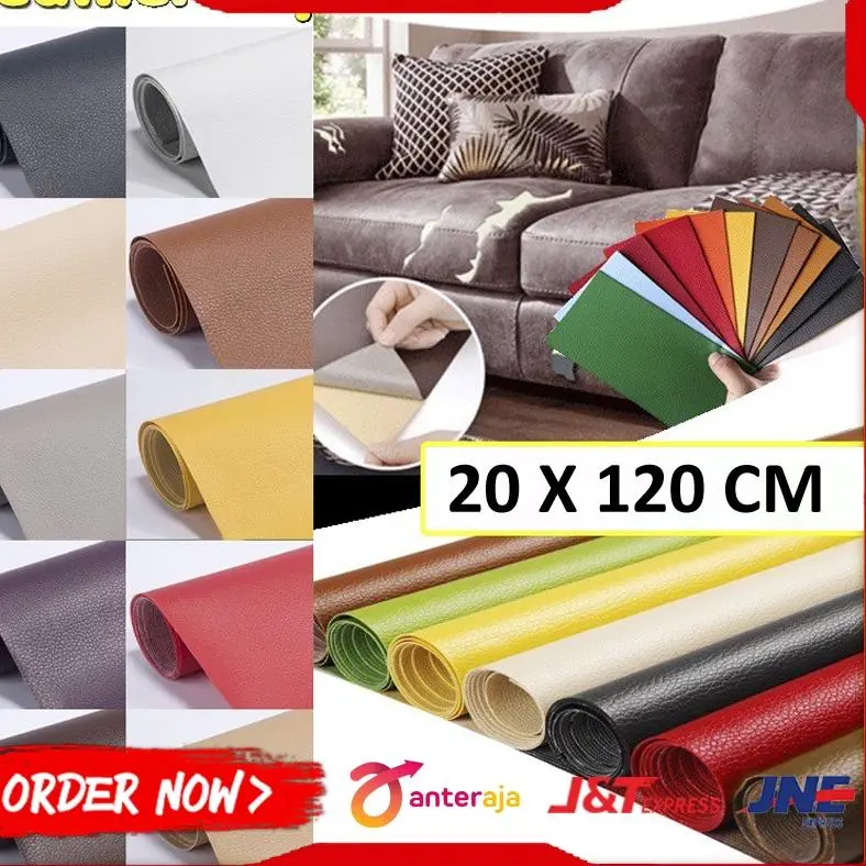 Stiker kulit sofa perekat leather repair patch tambalan sofa lapis jok mobil motor serbaguna