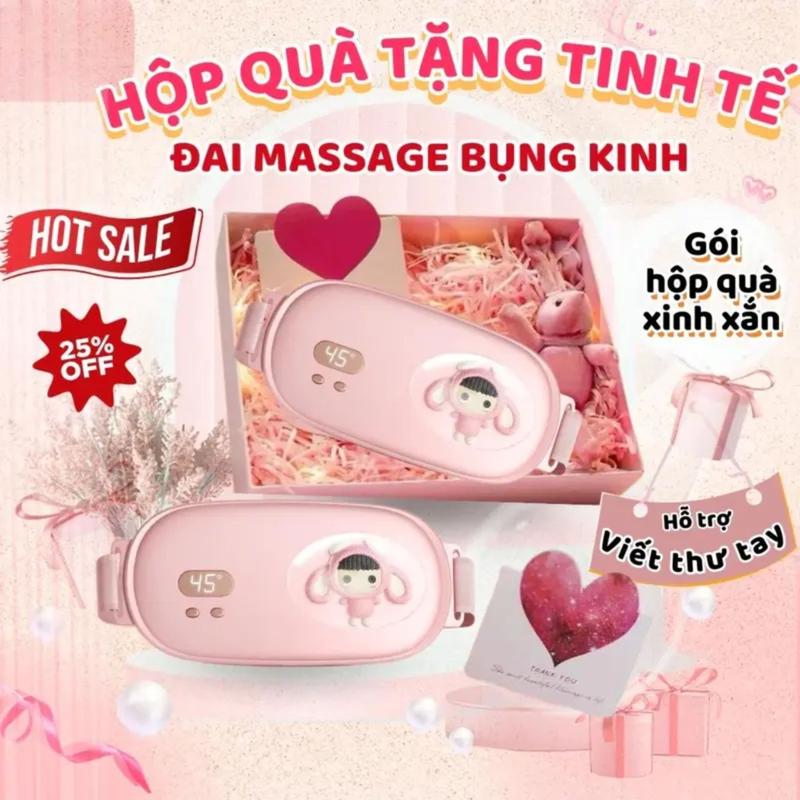  Túi chườm bụng kinh giảm đau Máy đai massage rung bụng bạn gái Túi sưởi chườm nóng ngải cứu thảo dược. 