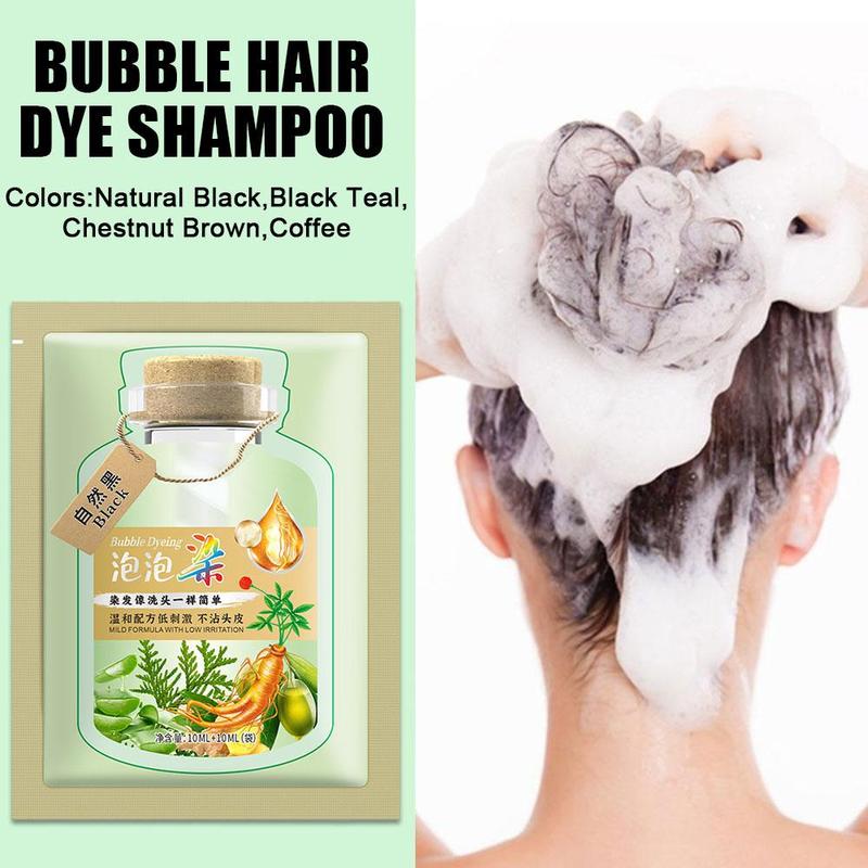 Product Introduction of Bubble Hair Dye Shampoo Bubble Hair Dye Plant Essence Hair Dye Household Foam Hair Dye Black S3H7 16