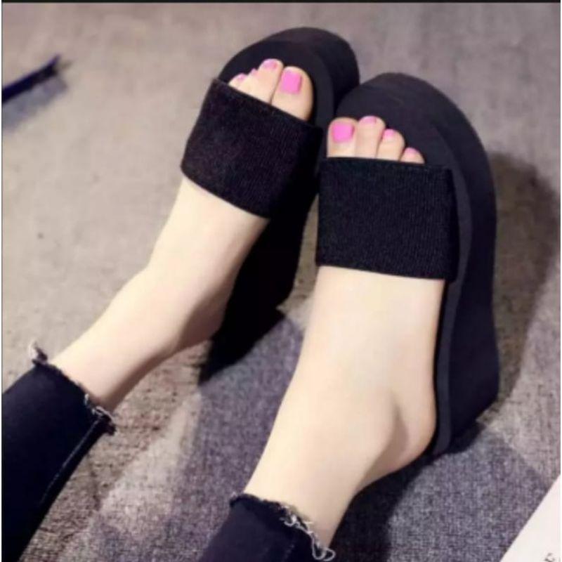 Sendal Wedges Wanita Simple Palang 0,2 - Shop | Tokopedia