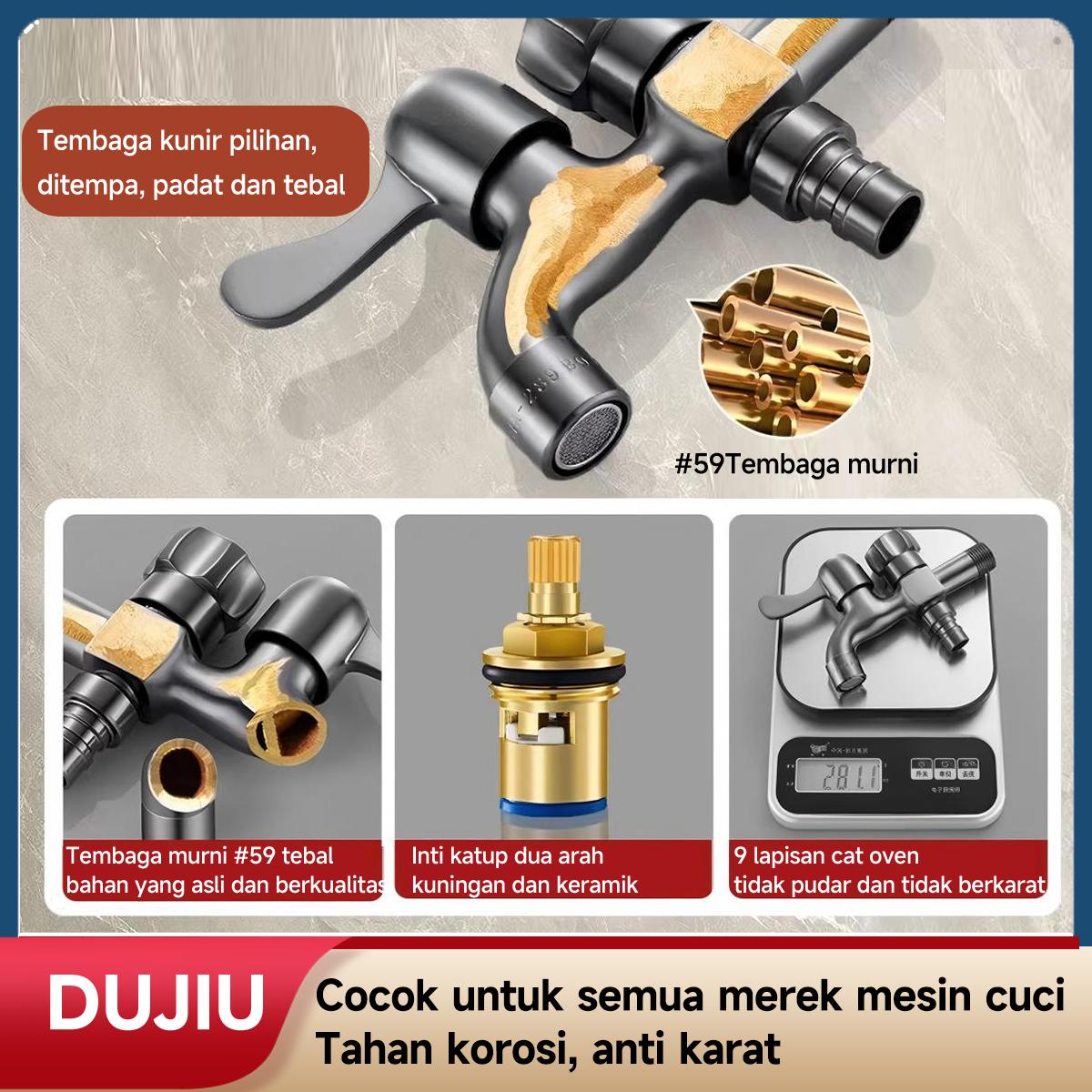 Keran Dapur & Mesin Cuci Multifungsi Hitam DUJIU – Keran Air Dingin Tahan Karat Premium, Cocok untuk Taman/Ruang Cuci, Termasuk Katup Penghenti Dinding, Desain Modern Mudah Dipasang, Ideal untuk Rumah & Kamar Mandi.