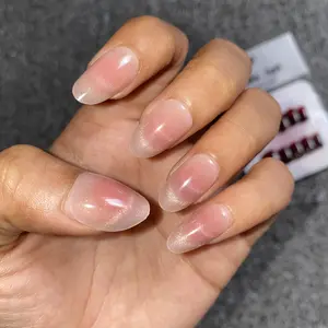 Kuku Palsu Dapat Dipakai Semi Buatan Tangan Tangga Super Pendek Mata Kucing Ukuran Penuh XS/S/M 10PCS/SET Nail Art Polish 001 017 040