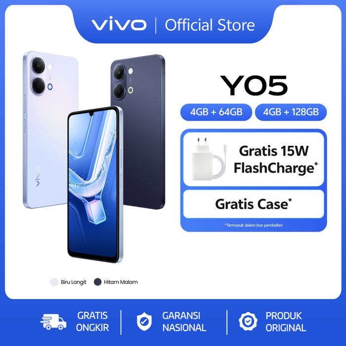 Gambar vivo Y05 - Desain Premium, 6500mAh Tahan 3 Hari, IP65 Tahan Hujan, Tahan Banting Ekstrem, Origin OS Performa Lancar, Layar Ultra Tenang 1200nits dari vivo Indonesia Kab. Tangerang Tokopedia