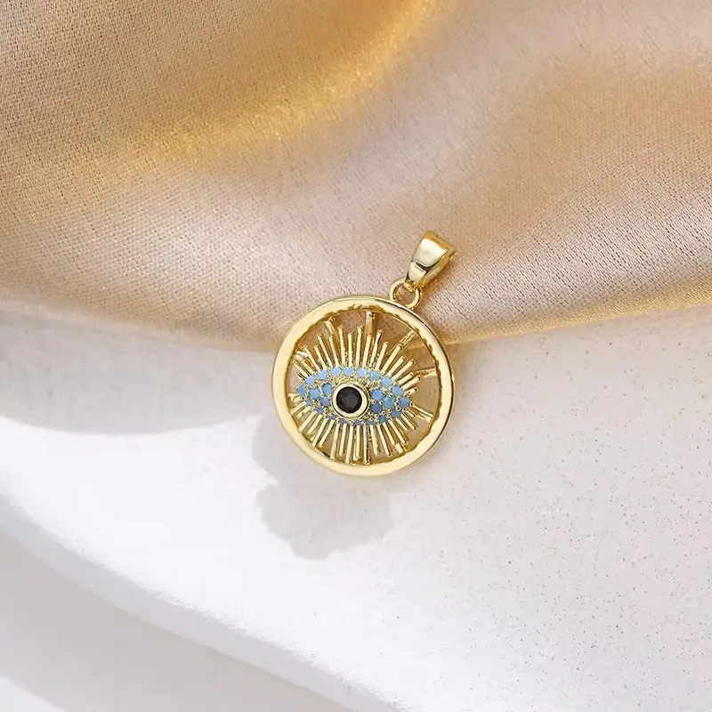 Kalung Batu Mata Kucing Elegan Bentuk Mata dengan Tali Rantai Berlapis Logam - Chain 4