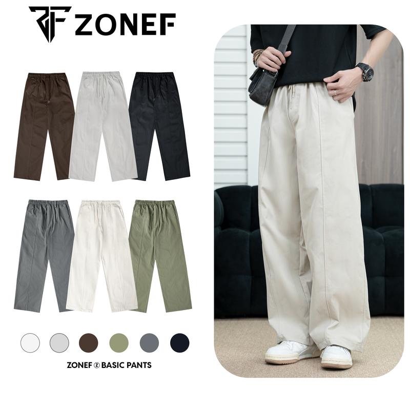 [Bản Cao Cấp] Quần Kaki form rộng dáng suông by Zonef Studio, Quần ống rộng cạp chun chất liệu kaki cotton Hàn cao cấp mềm mại, thoảng mát Nam Menswear Pants