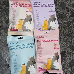 Petcho Sarung Tangan Mandi Kucing, Sarung Tangan Mandi Anjing, Sarung Tangan Pembersih Tubuh Hewan Peliharaan Perawatan Kecantikan Sarung Tangan Basah Deodoran Kulit Lembut dan Tidak Mengiritasi Antibakteri 6/8/10PCS