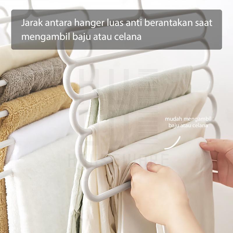 Product Introduction of HUGO Gantungan Hanger 5 Susun Serbaguna Gantungan Jilbab Gantungan Celana Baju Pakaian Plastik Multifungsi 37
