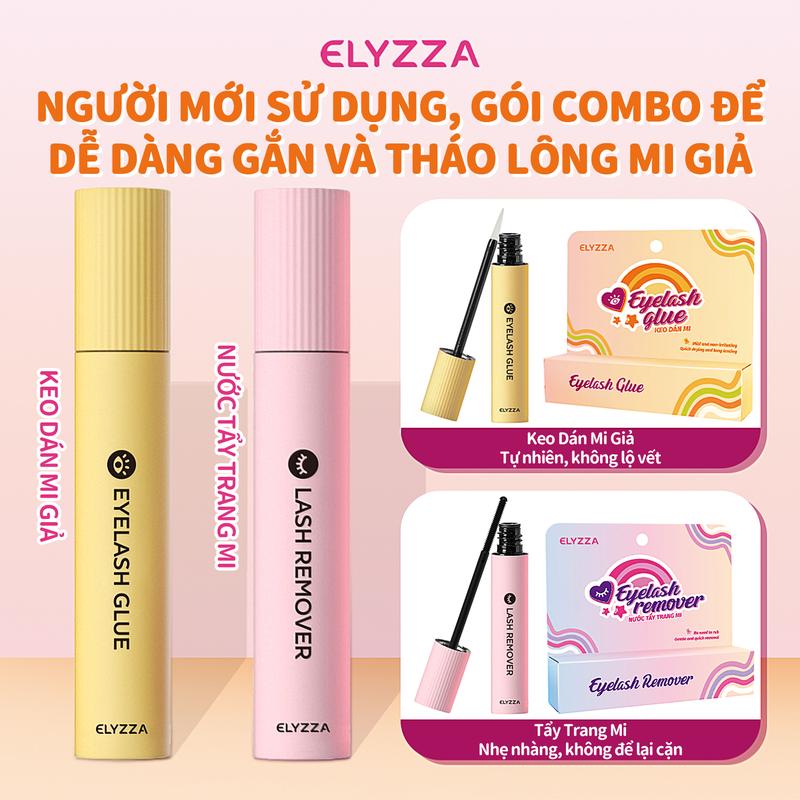 ELYZZA COMBO KEO DÁN MI & TẨY TRANG MI-TẨY KEO Keo Mi Giả Kết Hợp Dung Dịch Tẩy Keo Tẩy Trang Lông Mi Nhẹ Nhàng+Keo Chống Thấm Nước Và Mồ Hôi 
