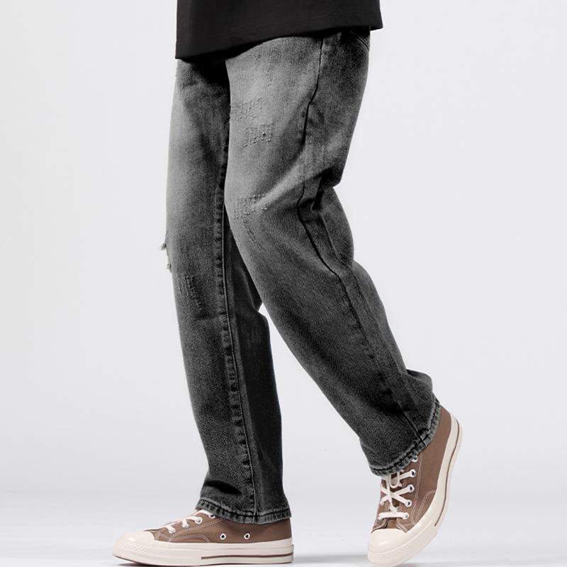 Life cycle Quần Jean Rách, Dành Cho Nam, Nhuộm Gradient, quần jeans nam，quần jean nam ống Đứng rộng suông，boy phố，rock revival chính hãng，custom，boyfriendjeans，xịn，cao cấp，bonkers，shiny Menswear Tim Màu Đen Pants Ong 3